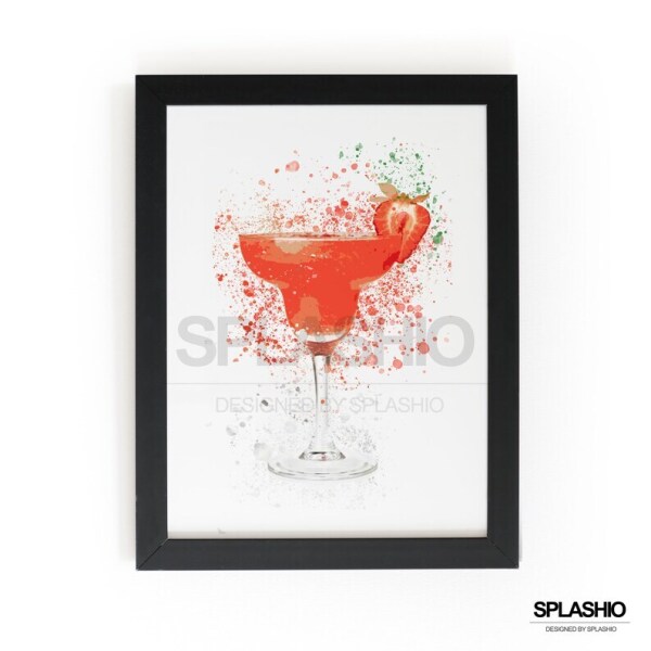 Strawberry Daiquiri Splash Effect Art Print - A6 (Approx. 10cm x 15cm)