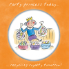 Holy Mackerel Party princess, a Rosie Brooks birthday card, 15cm square, printed in the UK on board from sustainable sources
