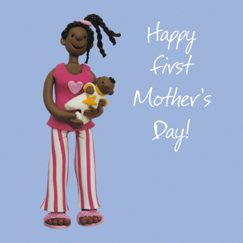 First Mothers Day, an Erica Sturla 150mm square Mothering Sunday card for Mum, blank inside for your message