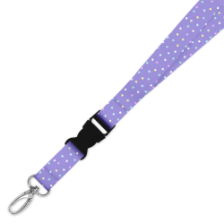 Double Breakaway Lanyard - Stars with Purple Background