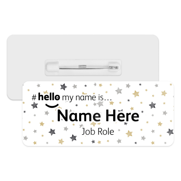 #hello my name is... Name Badge - Scribble Stars