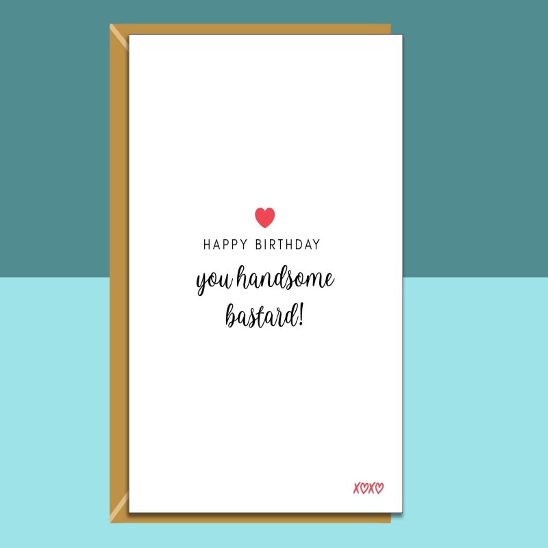 Cute Birthday Card for Boyfriend, Fiance, Husband - Funny Card on His Birthday - Personalised Inside - Love Gift Ideas - Blank inside - Regular - Matte