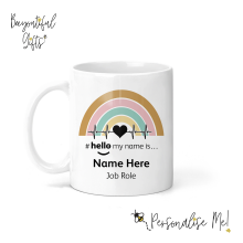 Ceramic Mug - #hello my name is... Retro Heartbeat Rainbow