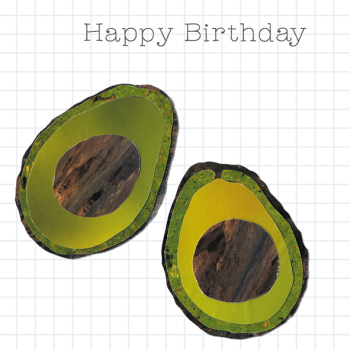 Avocado 150mm Square Greetings Card by Artist Beth Hopkins