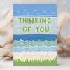 Tranquil ocean themed thinking of you card with a gorgeous printed envelope - 12 x 17cm and blank inside - made in the UK