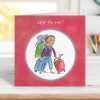 Male Off to Uni card for him - designed by Rosie Brooks - 15cm square and blank inside, made in the UK