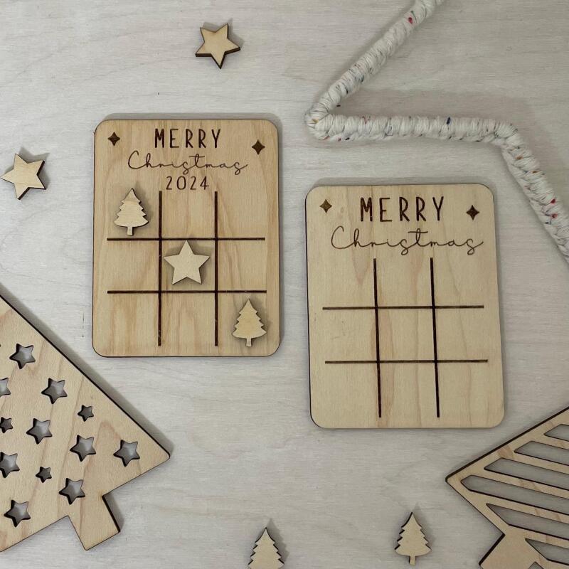 Merry Christmas Favour Game / Noughts and Crosses / Table Favours / Table Decoration / Mini Games - Yes Please