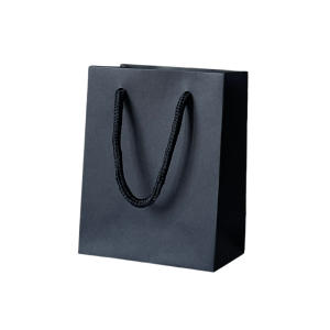 Personalised Luxury Gift Bag with Rope Handles - Black (Matte) - Extra Small (Approx. 115mm x 145mm x 65mm)