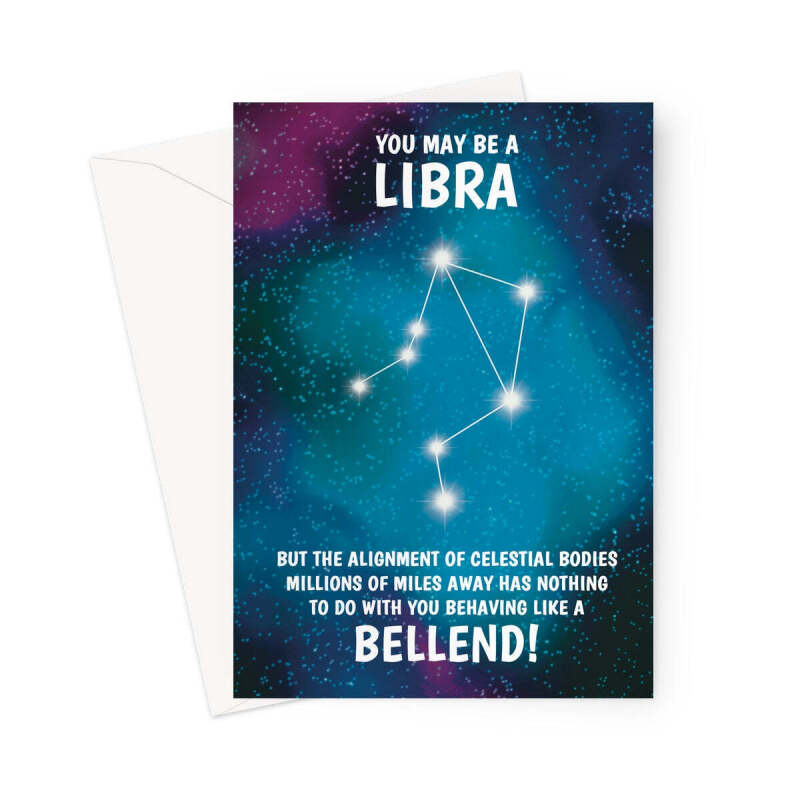 Libra Rude Star Sign Birthday Card - A5 Portrait - 1 Card