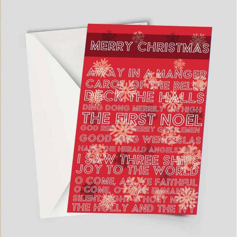 Christmas Carols 6 x 4" Greeting Card Sent Direct to Friend or Relative