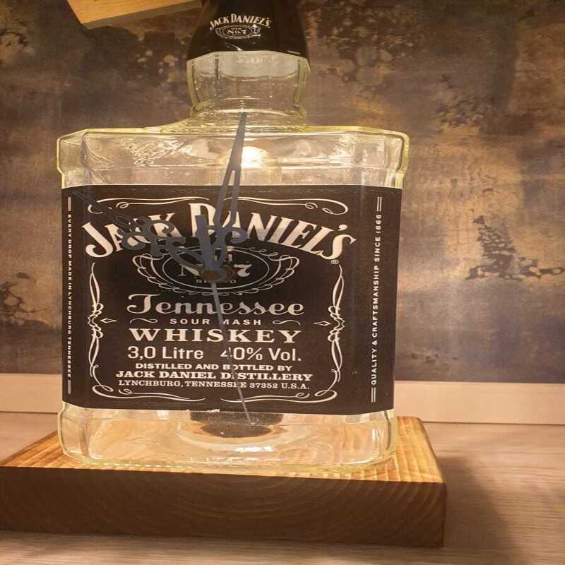 The 3-liter JD Original Clock-Lamp with a block base -Man/She Cave - Fathers/Mothers Day Present