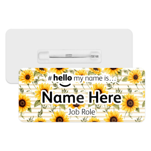 #hello my name is... Name Badge - Sunflower Stripes