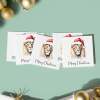 5 x Christmas Card of a Lion Wearing A Santa Hat Whimsical Watercolour Christmas Card For Animal Lover For Him or Her - Square (4.7x4.7) / Pack of 5