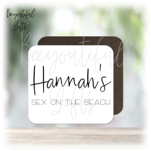 Personalised Drinks Coaster - Monochrome Drink of Choice