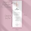 Printed Menu Event for Girl Personalised with Initial and Courses | Teddy Bear | Party, Birthday, Baby Shower, Baptism, Communion - Squared - Sample (not custom)