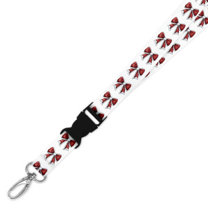 Double Breakaway Lanyard - Red Christmas Bow
