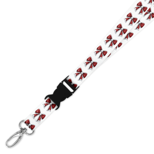 Double Breakaway Lanyard - Red Christmas Bow
