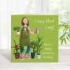 Crazy plant lady birthday card for her - designed by Erica Sturla - 15cm square and blank inside, made in the UK