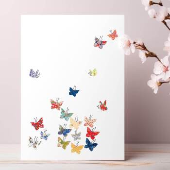 Butterfly dream greeting card -  designed by Eloise Hall - 15.7 x 11cm and blank inside, made in the UK