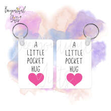 A Little Pocket Hug High Gloss Rectangular Wooden Key Ring