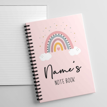 Personalised A5 Notebook - Pink Rainbow