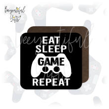 Gaming Coaster - Eat Sleep Game Repeat - Standard Wooden Coaster