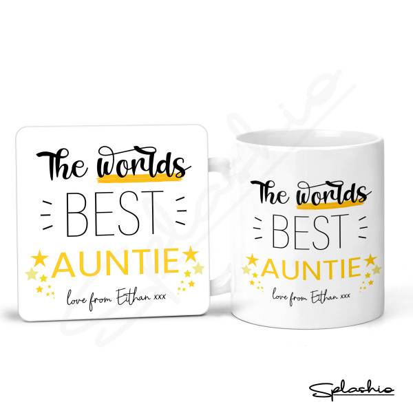 Personalised "World's Best Auntie" Ceramic Mug