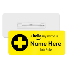 #hello my name is... Name Badge - Classic Yellow - Medical Icon