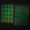 Glow in the Dark Alien Stickers in 1 inch or 0.5inch sizes - 1