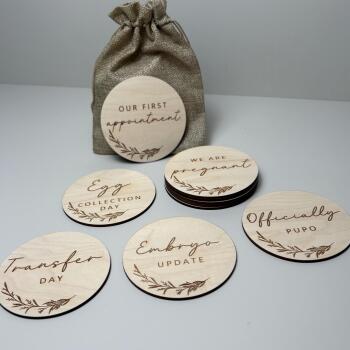 IVF IUI Milestone Discs / Handmade Wooden IVF Journey Markers /Encouraging & Hopeful Gift
