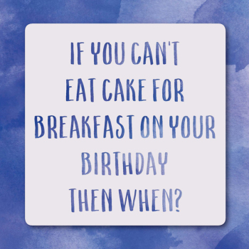 Holy Mackerel cake for breakfast funny birthday card - from the Frankly My Dear humour and celebrations range - 15cm square and blank inside for your message - made in the UK