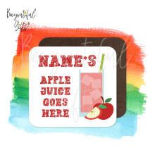 Personalised Children's Drinks Coaster - Apple Juice Goes Here!