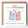 4th Wedding Anniversary Linen Card - Linen Anniversary Card - Personalised Card Happy 4th anniversary 4 year anniversary Card - Smooth Cardstock