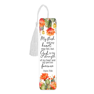 Religious Aluminium Bookmark with Tassel - God Is The Strength