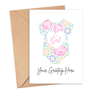 Personalised Custom Message Card - Papercut It's a Girl