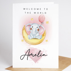 New baby card - Welcome To The World New Baby Girl Card