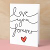 Anniversary or Valentine's Card for Her Anniversary Card for Wife Valentines Day Card For Husband Boyfriend or Girlfriend Love you Forever - Large (5x7) / Blank Message