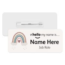 #hello my name is... Name Badge - Boho Rainbow with Cloud & Heart