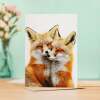 Anniversary Card – Cute Foxes Nuzzling, Romantic Card for Husband, Wife, Boyfriend or Girlfriend - Portrait (5x7) / Blank Inside