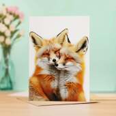 Anniversary Card – Cute Foxes Nuzzling, Romantic Card for Husband, Wife, Boyfriend or Girlfriend