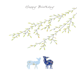 Two Deer Birthday Greeting Card