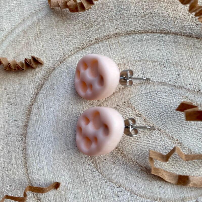 Handmade Pastel Easter Egg Earrings: Polymer Clay Studs , spring earrings