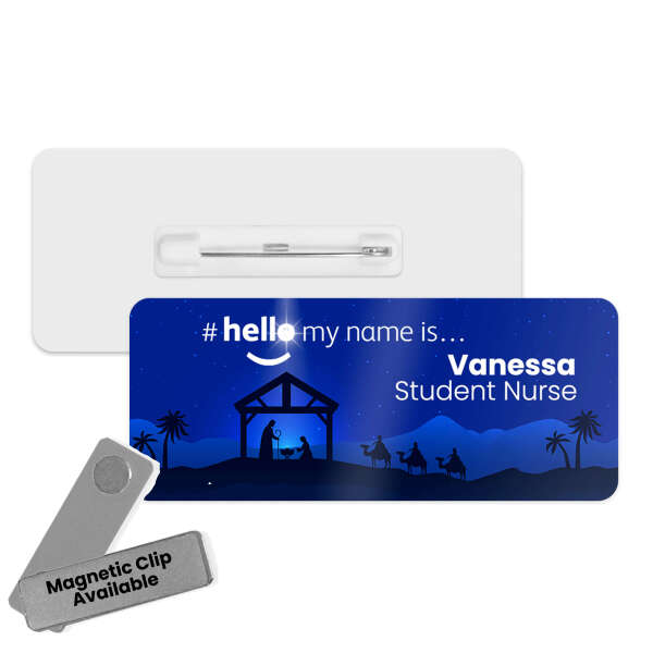 #hello my name is... Name Badge - Christmas Nativity Scene