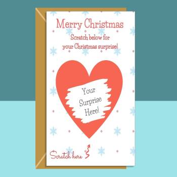 Personalised Christmas Card - Scratch and Reveal - Christmas Surprise Gift - Xmas - For Him For Her
