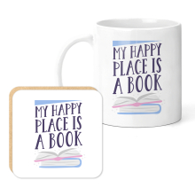 Reading Mug & Coaster Set - My Happy Place Is A Book