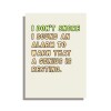 Genius snore funny birthday card