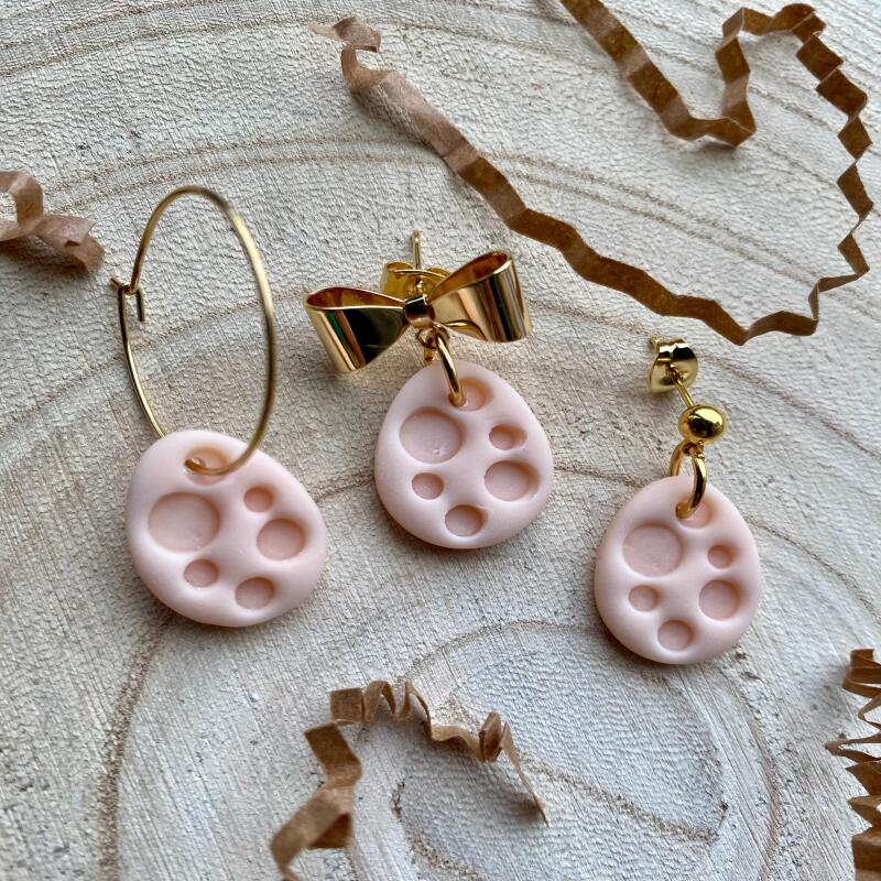 Handmade Polymer Clay Easter Egg Earrings: Pastel Spring earrings - ball studs
