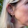 Wine Red Teardrop Polymer Clay Earrings: Modern Fall Statement Jewelry