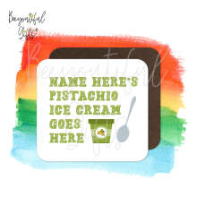 Personalised Children's Ice Cream Coaster - Pistachio Ice Cream Goes Here!