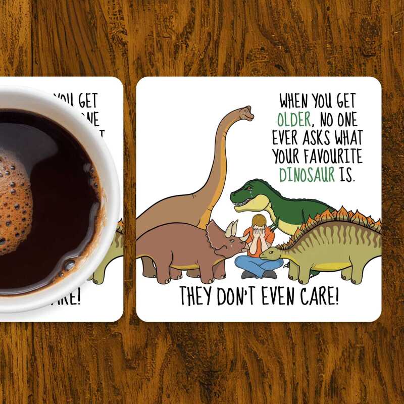 Funny Dinosaur Coaster: Dino Meme Novelty Gift